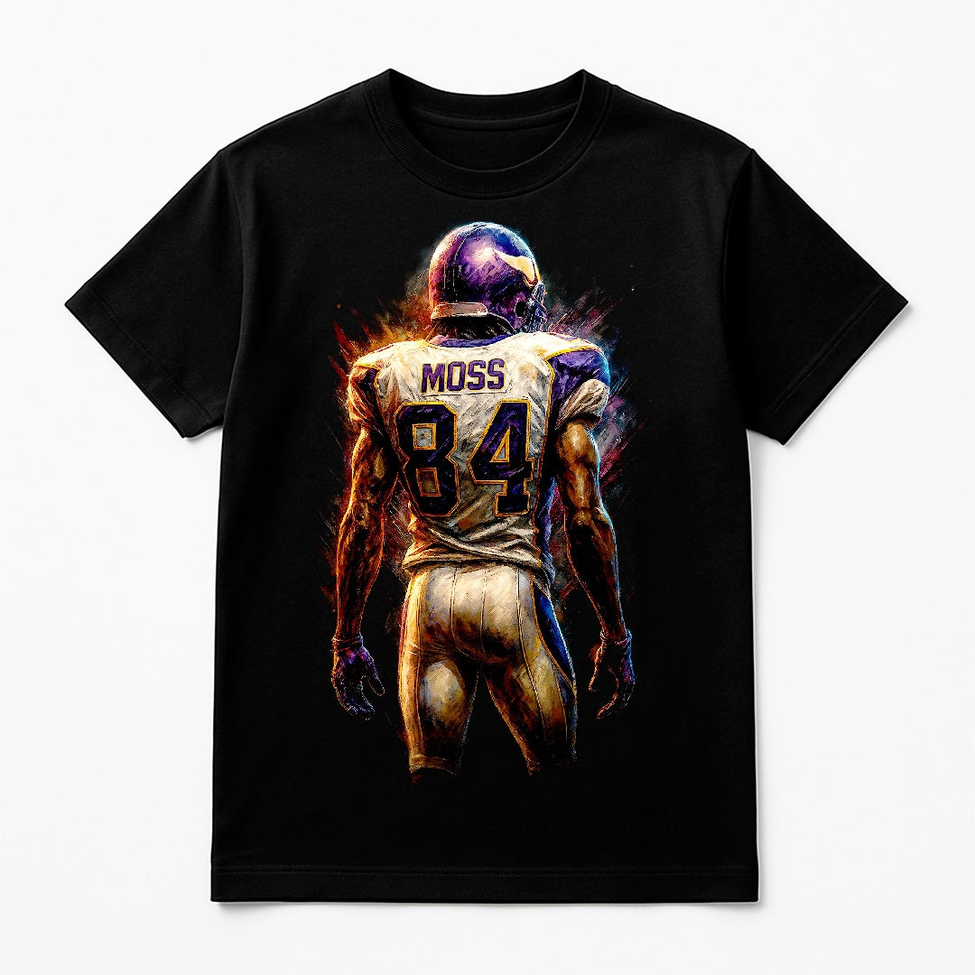 Halftone Lab - Minnesota Vikings Randy Moss NFL087 - Black Tee