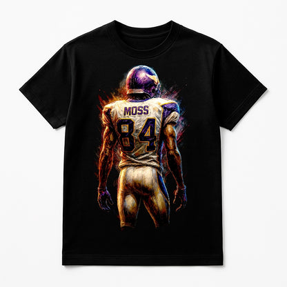 Halftone Lab - Minnesota Vikings Randy Moss NFL087 - Black Tee