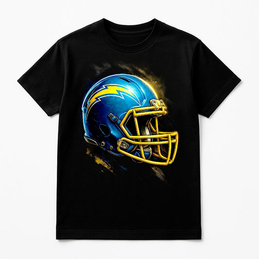 Halftone Lab - Los Angeles Chargers Helmet NFL089 - Black Tee