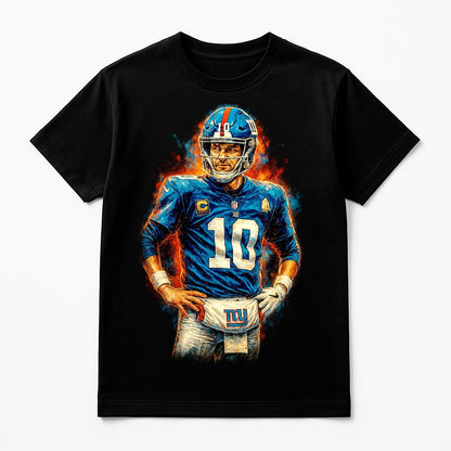 Halftone Lab - New York Giants Eli Manning NFL093 - Black Tee