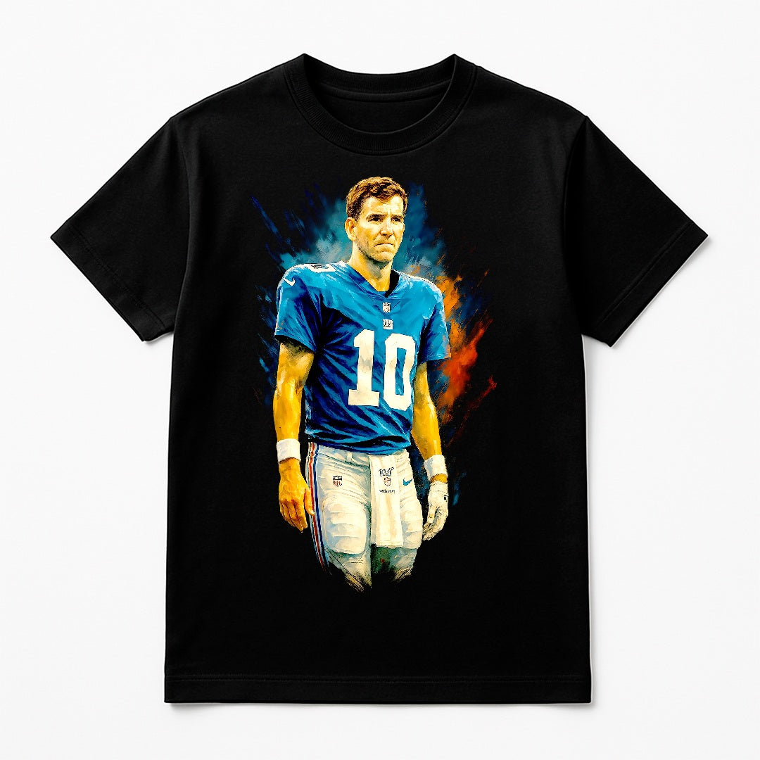 Halftone Lab - New York Giants Eli Manning NFL094 - Black Tee