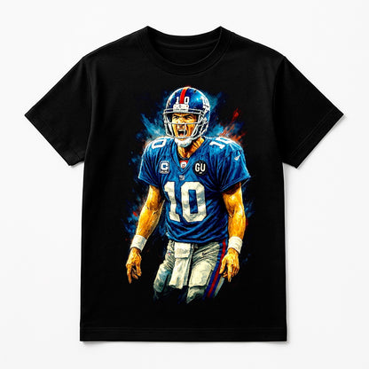 Halftone Lab - New York Giants Eli Manning NFL095 - Black Tee