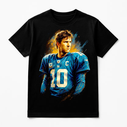 Halftone Lab - New York Giants Eli Manning NFL096 - Black Tee