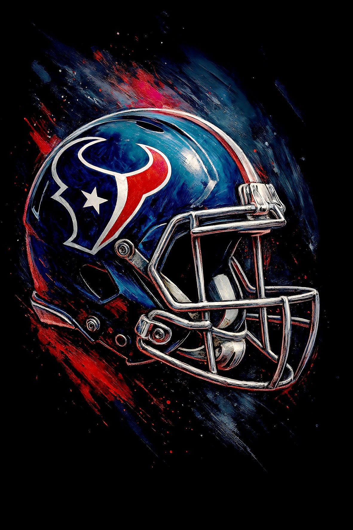 Halftone Lab - Houston Texans Helmet NFL099 - Black Tee