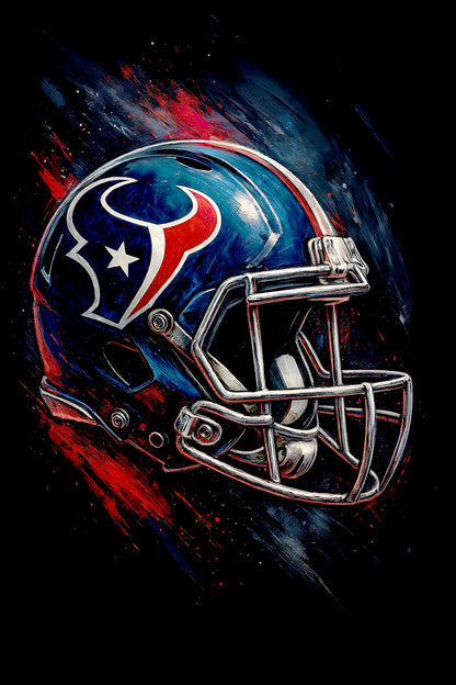 Halftone Lab - Houston Texans Helmet NFL099 - Black Tee