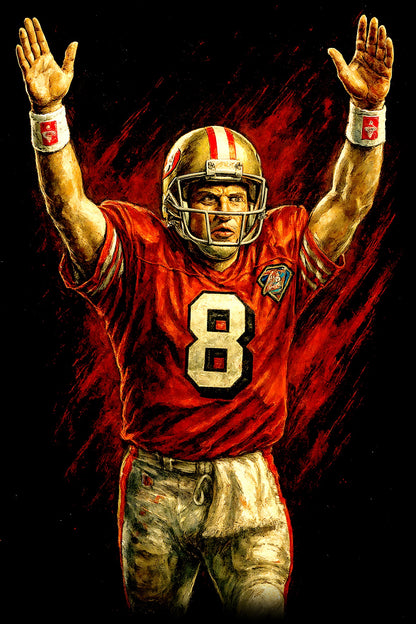 Halftone Lab - San Francisco 49ers Steve Young NFL101 - Black Tee