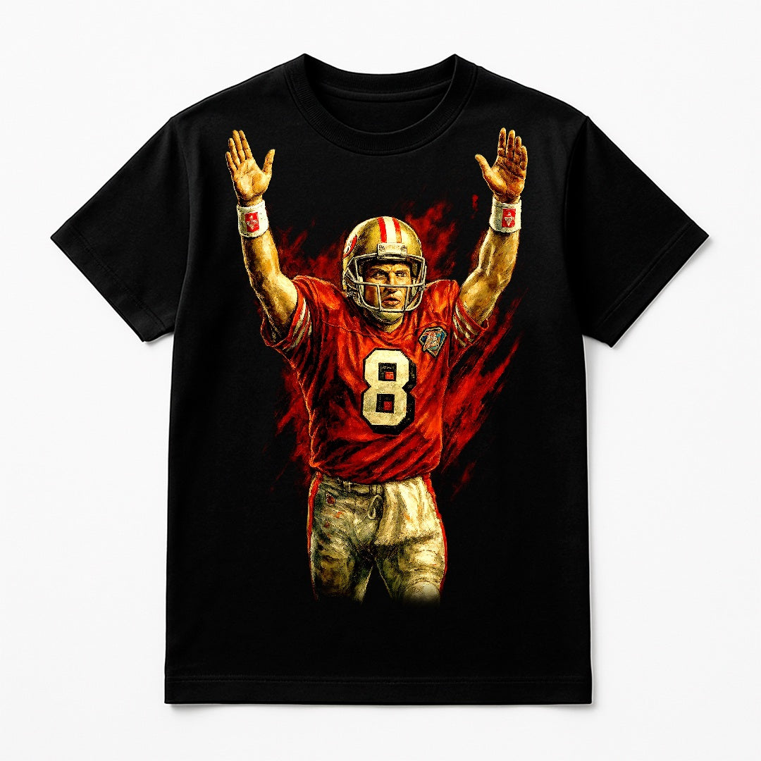 Halftone Lab - San Francisco 49ers Steve Young NFL101 - Black Tee