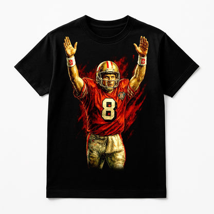 Halftone Lab - San Francisco 49ers Steve Young NFL101 - Black Tee