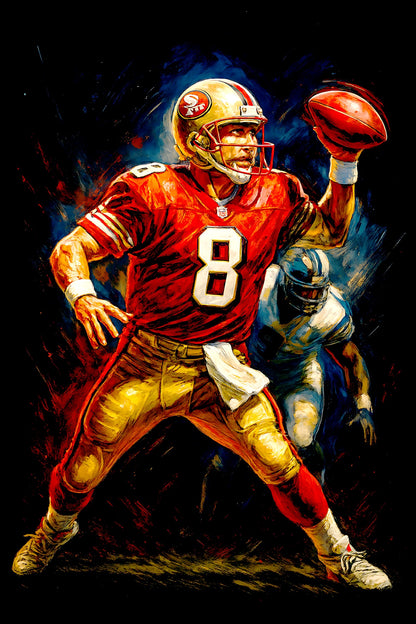 Halftone Lab - San Francisco 49ers Steve Young NFL102 - Black Tee