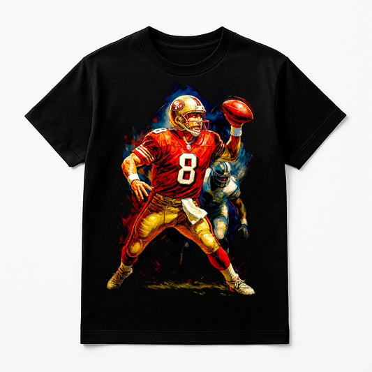 Halftone Lab - San Francisco 49ers Steve Young NFL102 - Black Tee