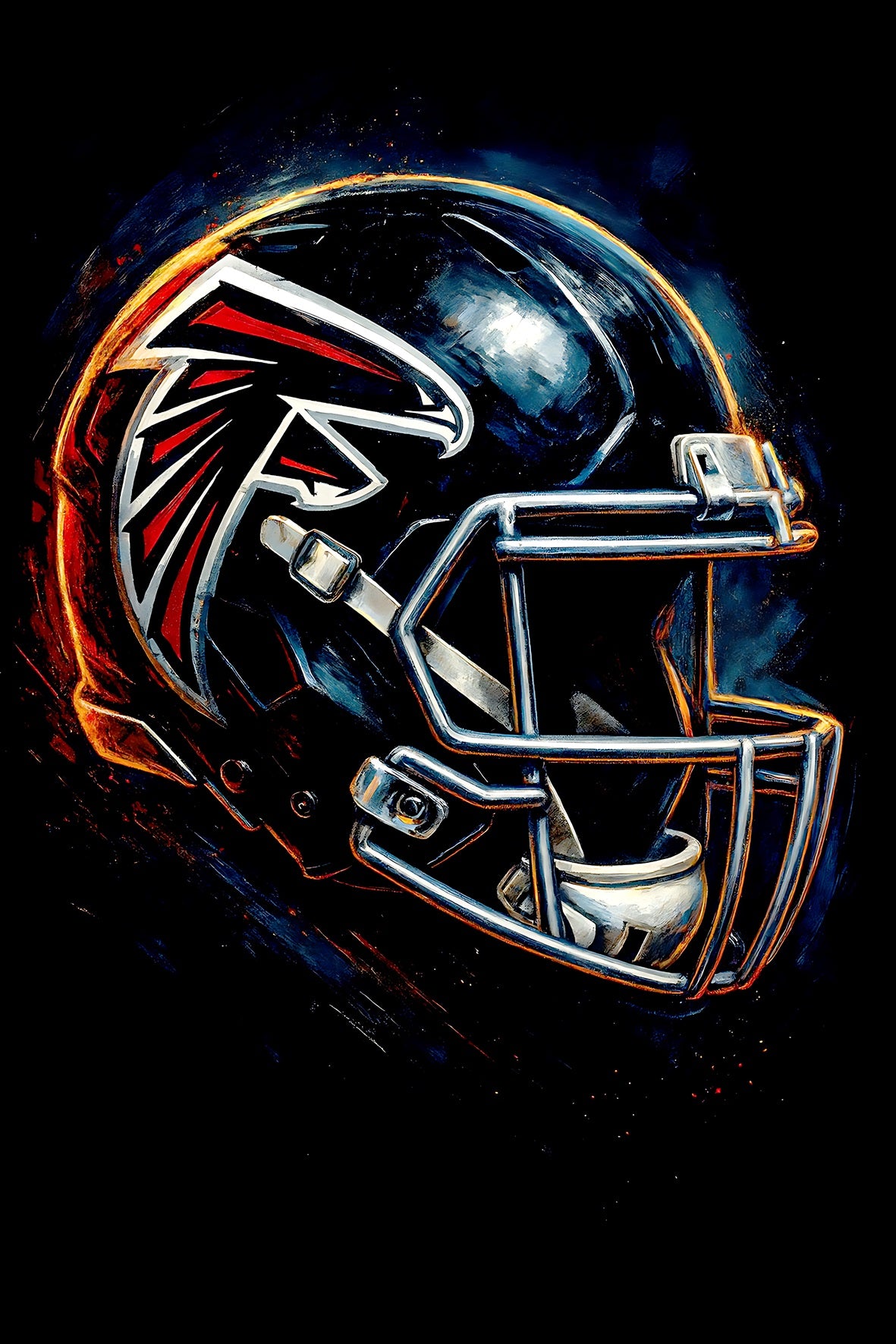 Halftone Lab - Atlanta Falcons Helmet NFL103 - Black Tee