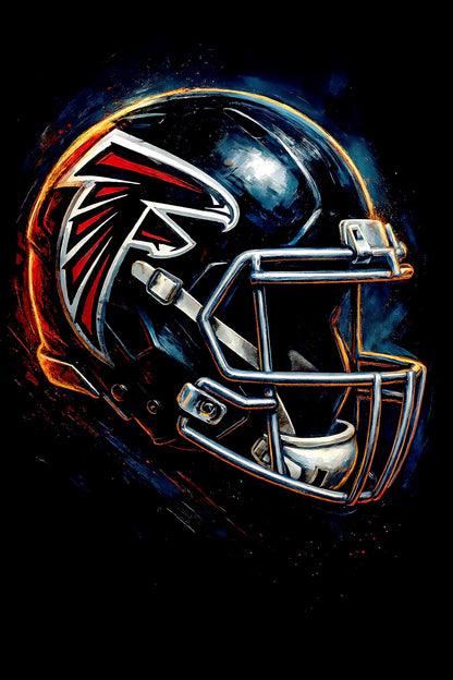 Halftone Lab - Atlanta Falcons Helmet NFL103 - Black Tee