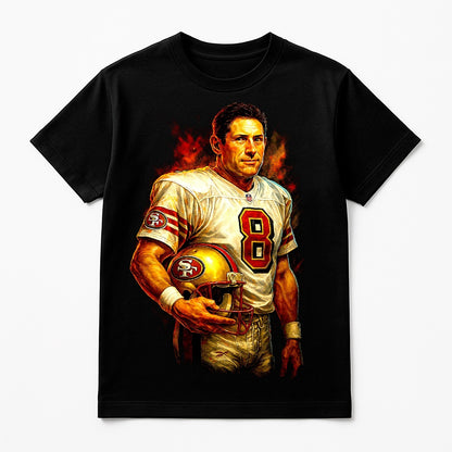 Halftone Lab - San Francisco 49ers Steve Young NFL103 - Black Tee