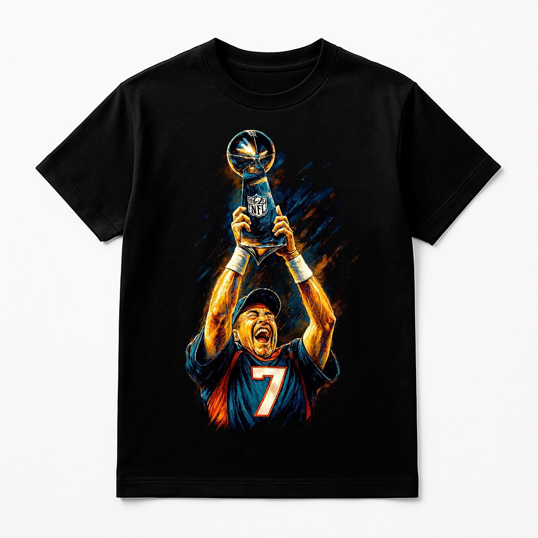 Halftone Lab - Denver Broncos John Elway NFL105 - Black Tee