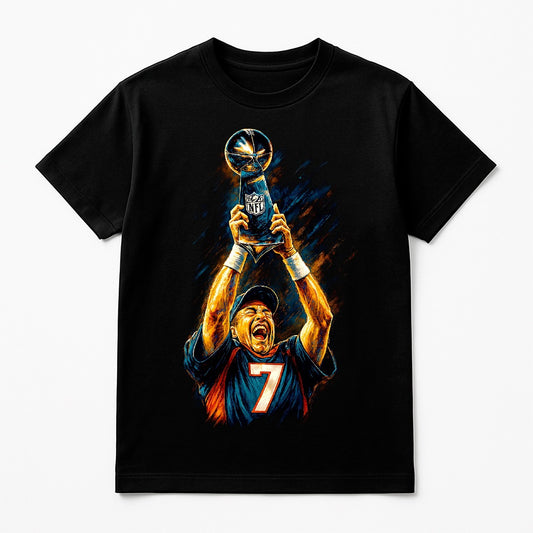 Halftone Lab - Denver Broncos John Elway NFL105 - Black Tee
