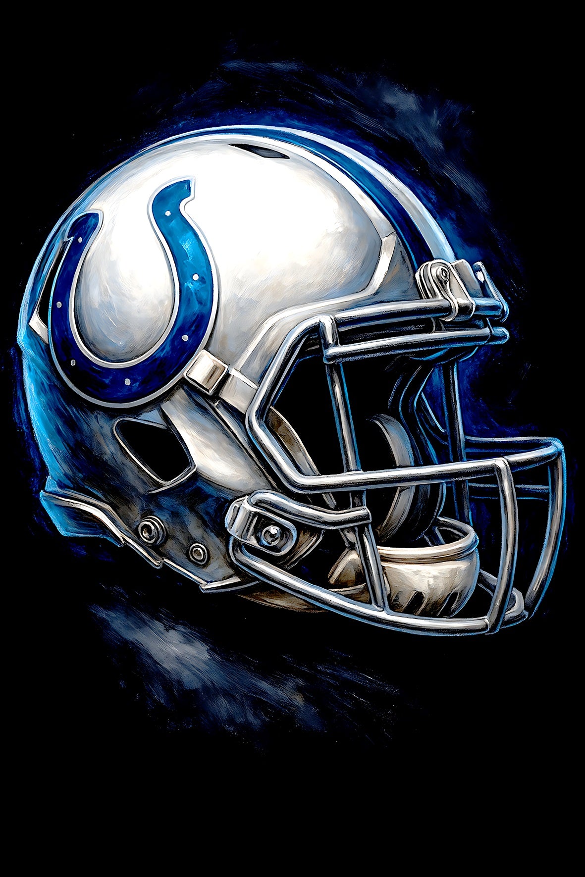 Halftone Lab - Indianapolis Colts Helmet NFL107 - Black Tee