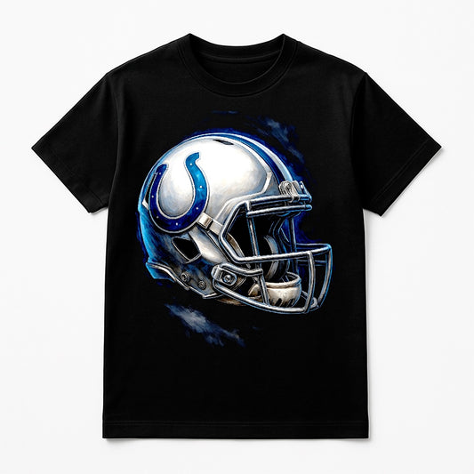 Halftone Lab - Indianapolis Colts Helmet NFL107 - Black Tee