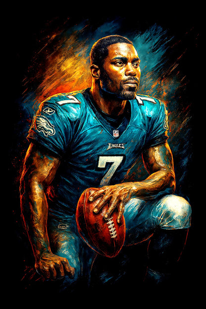 Halftone Lab - Philadelphia Eagles Michael Vick NFL109 - Black Tee