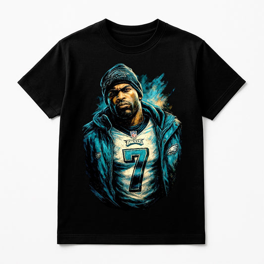 Halftone Lab - Philadelphia Eagles Michael Vick NFL110 - Black Tee
