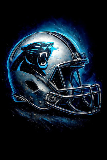 Halftone Lab - Carolina Panthers Helmet NFL111 - Black Tee