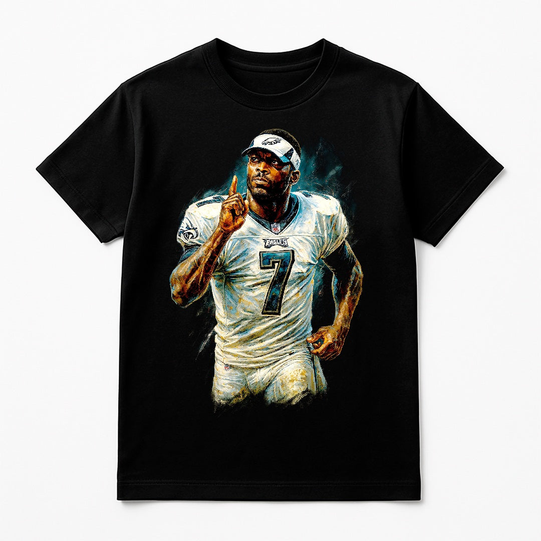 Halftone Lab - Philadelphia Eagles Michael Vick NFL111 - Black Tee