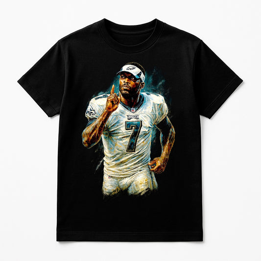 Halftone Lab - Philadelphia Eagles Michael Vick NFL111 - Black Tee