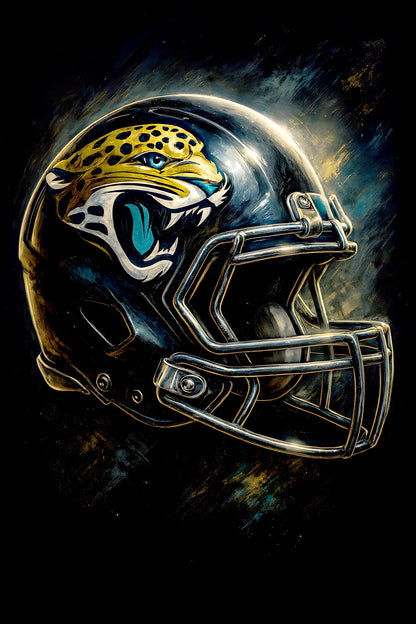 Halftone Lab - Jacksonville Jaguars Helmet NFL116 - Black Tee