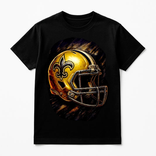Halftone Lab - New Orleans Saints Helmet NFL117 - Black Tee