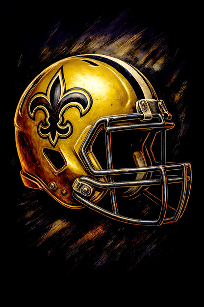 Halftone Lab - New Orleans Saints Helmet NFL117 - Black Tee