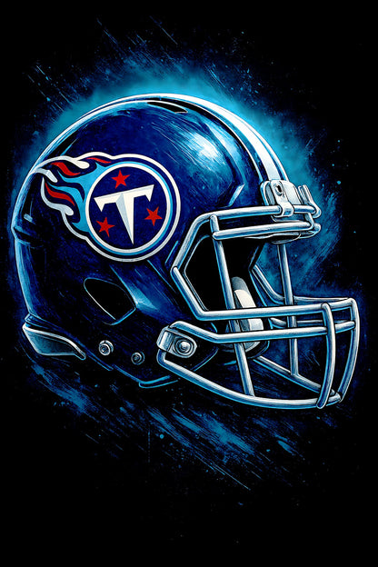 Halftone Lab - Tennessee Titans Helmet NFL121 - Black Tee
