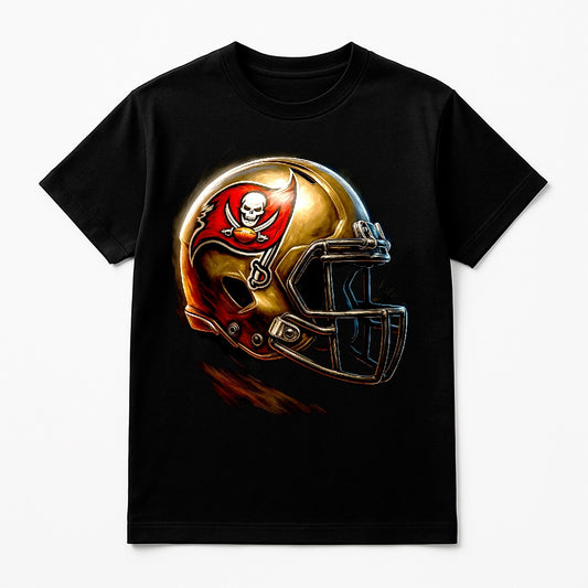 Halftone Lab - Tampa Bay Buccaneers Helmet NFL127 - Black Tee