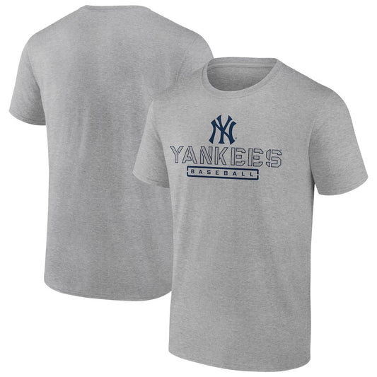 New York Yankees Evanston Stencil T-Shirt - Heather Gray