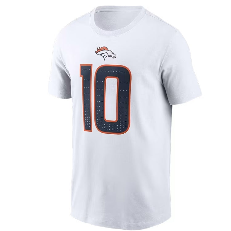 Bo Nix Denver Broncos Icon Player Name & Number T-Shirt - White