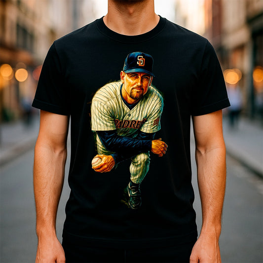 Halftone Lab - MLB Legends San Diego Padres Trevor Hoffman 01 - Black Tee