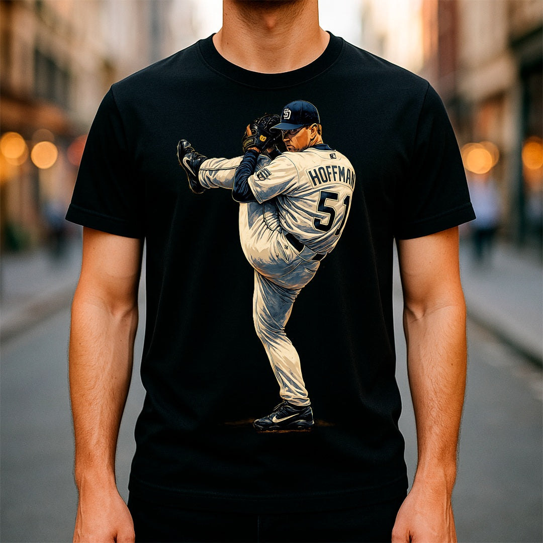 Halftone Lab - MLB Legends San Diego Padres Trevor Hoffman 04 - Black Tee