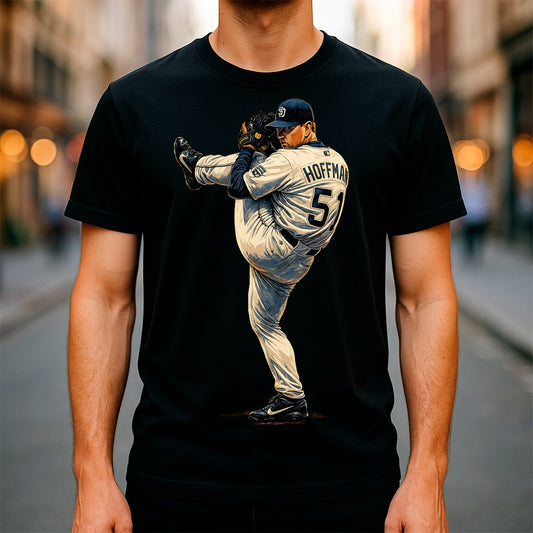 Halftone Lab - MLB Legends San Diego Padres Trevor Hoffman 04 - Black Tee