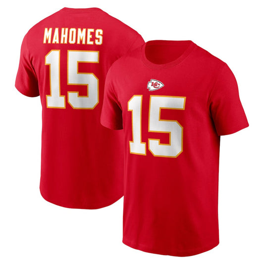 Patrick Mahomes Kansas City Chiefs Player Name & Number T-Shirt - Red