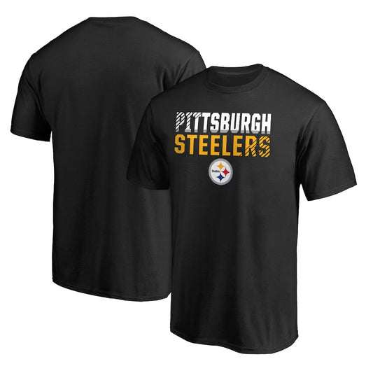 Pittsburgh Steelers Iconic Collection Fade Out T-Shirt II - Black