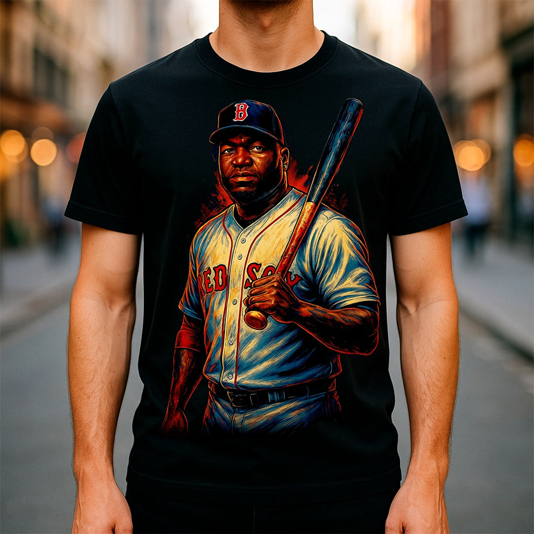 Halftone Lab - MLB Legends Boston Red Sox David Ortiz 01 - Black Tee