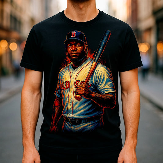 Halftone Lab - MLB Legends Boston Red Sox David Ortiz 01 - Black Tee