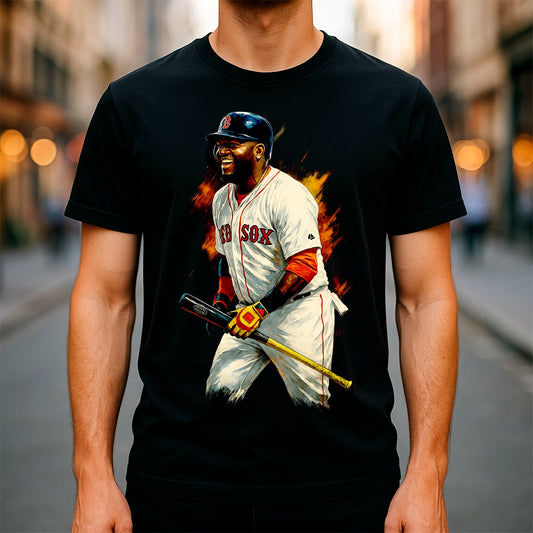 Halftone Lab - MLB Legends Boston Red Sox David Ortiz 02 - Black Tee