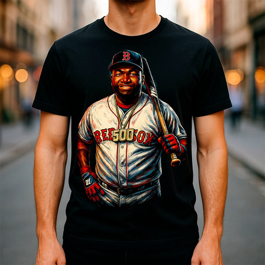 Halftone Lab - MLB Legends Boston Red Sox David Ortiz 03 - Black Tee