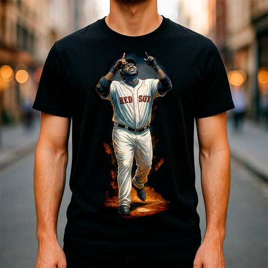 Halftone Lab - MLB Legends Boston Red Sox David Ortiz 04 - Black Tee