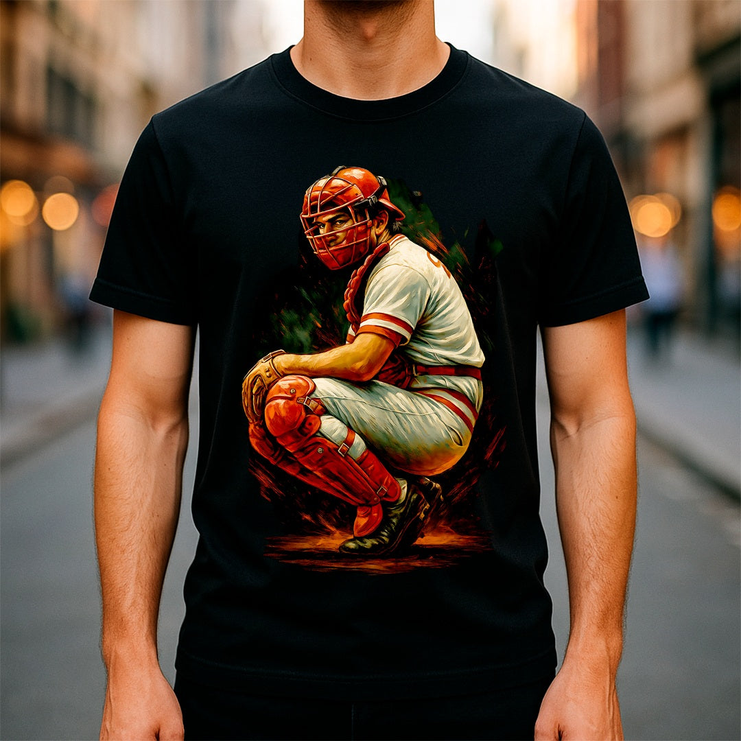 Halftone Lab - MLB Legends Boston Reds Johnny Bench 04 - Black Tee