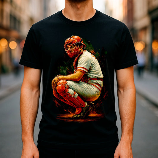 Halftone Lab - MLB Legends Boston Reds Johnny Bench 04 - Black Tee