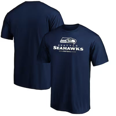 Seattle Seahawks Team Lockup T-Shirt - College Navy