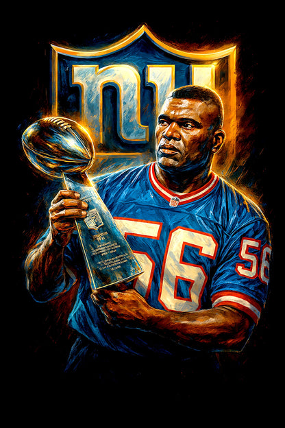 Halftone Lab - New York Giants Lawrence Taylor NFL025 - Black Tee