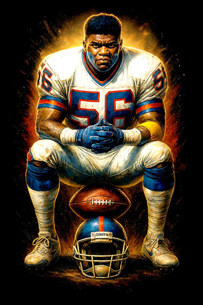 Halftone Lab - New York Giants Lawrence Taylor NFL026 - Black Tee