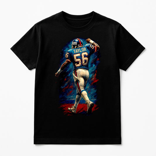 Halftone Lab - New York Giants Lawrence Taylor NFL027 - Black Tee