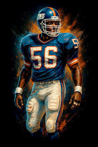 Halftone Lab - New York Giants Lawrence Taylor NFL028 - Black Tee